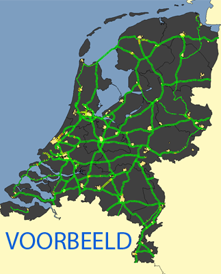 Weergave van het netwerk van Flowsimulator